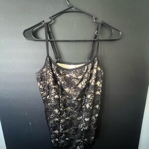TLC Black and Cream Lace Tank Top
